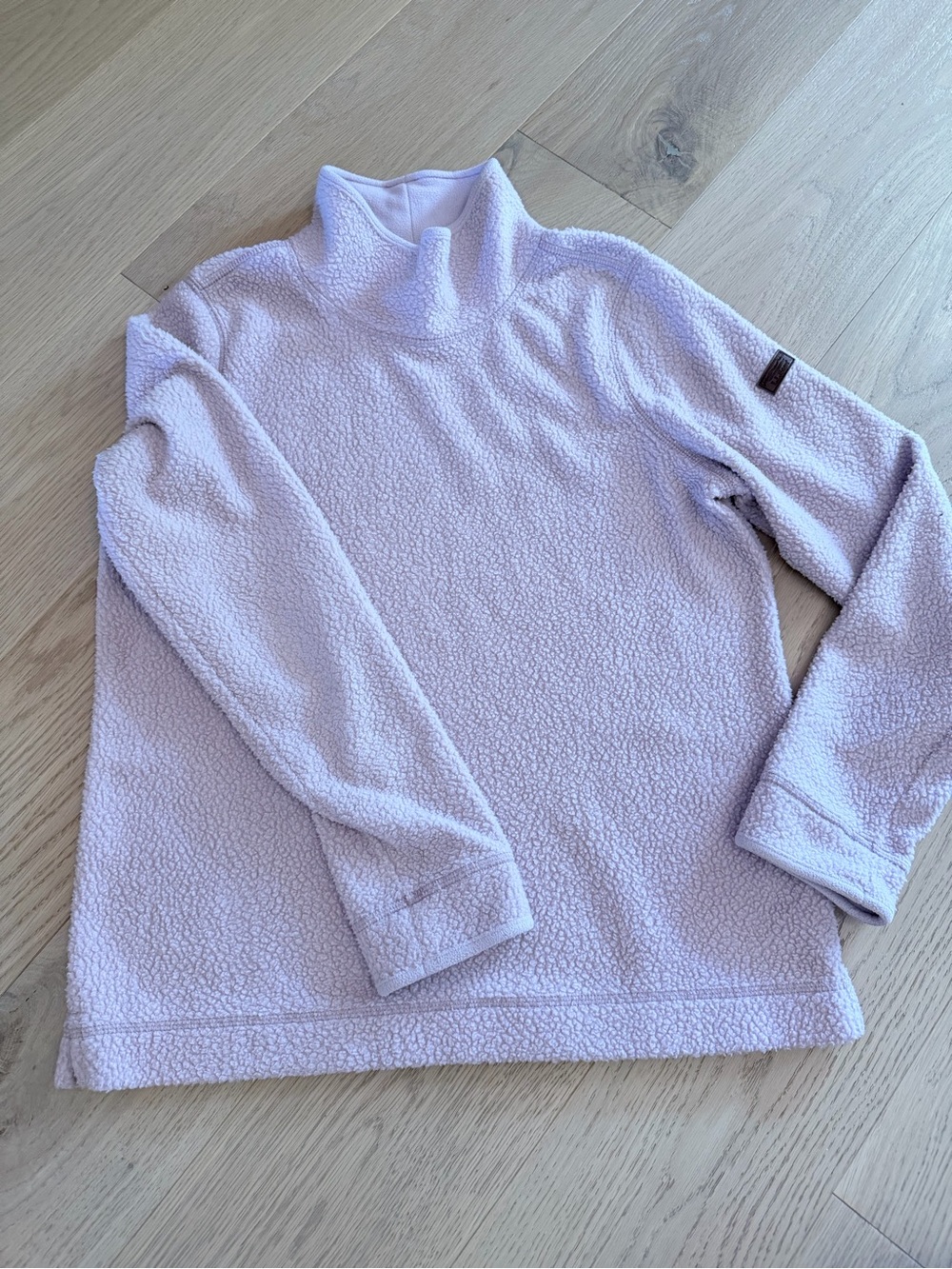 L.L. Bean Pink Sherpa Mock Neck Pullover